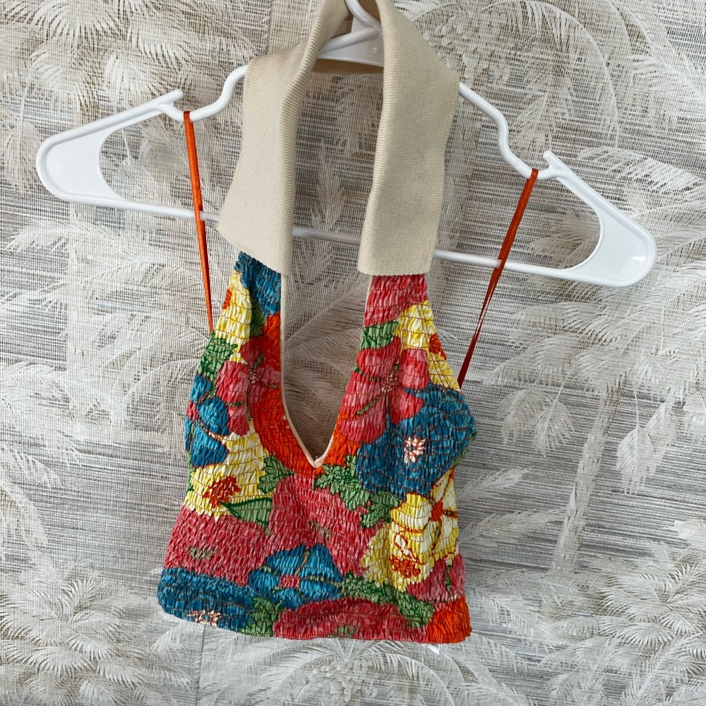 Zara Colorful Floral Halter Top